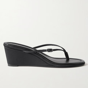 Sandales à pince pour femme au design épuré, sexy, style mules, grandes tailles 46, coupe large, talons compensés hauts - Product Image 4