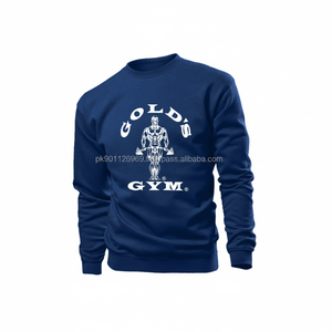 Sweat-shirt personnalisé Gold Gym avec logo brodé, design imprimé en 3D en relief, tissu jersey tissé, tissu éponge, vêtement sans capuche - Product Image 1