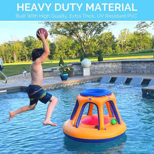 Panier de basket-ball flottant gonflable en PVC épaissi, jeu de lancer, parc aquatique, sports nautiques, jouets, sacs de frappe et sacs de sable - Product Image 3