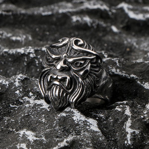 Sun Wukong Monkey Face <b>Ring</b> Men's <b>Titanium</b> Steel Jewelry Gift Thumb <b>Ring</b> - Product Image 3
