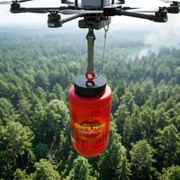 Boule extinctrice de feu à poudre sèche pour drone UAV, dépliegement automatique, lutte contre les incendies forestiers, support OEM personnalisé