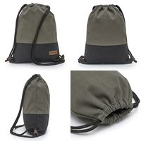 Sac à dos personnalisé simple grande capacité avec cordon de serrage, en toile de coton robuste, idéal pour la gym ou le quotidien, réutilisable