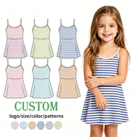Vestido de tirantes a rayas para niñas Mengyou, personalizado, informal, de verano, para la playa.
