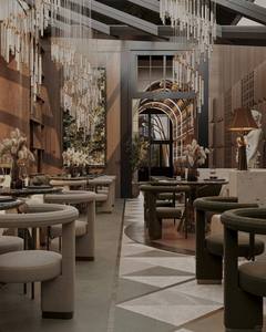 Luxury Restaurant Bar Interior Design Turnkey Fit Out Custom Bar Counter Wine Cabinet Wood <b>Stone</b> Metal Hospitality Furniture OEM - Product Image 5