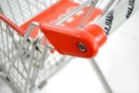 Chariot d'épicerie SXD-60A intelligent chariot d'épicerie à quatre roues durable avec sac de supermarché bon marché en maille de plate-forme facile à utiliser