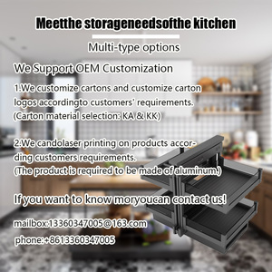 Organisateur de <span class=keywords><strong>garde</strong></span>-<span class=keywords><strong>manger</strong></span> modulaire Accessoires de rangement pour cuisine Panier d'angle Organisateur d'armoire coulissant Panier à vaisselle Tiroirs de cuisine - Product Image 4
