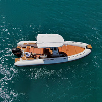 Console centrale gonflable, cabine rigide de luxe, coque en fibre de verre, Sport, Hypalon, patrouille, bateau en aluminium côtelé