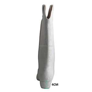 Botas de marfil de encaje personalizadas para mujer, botas de baile de tacón <span class=keywords><strong>cubano</strong></span>, suela de gamuza para boda - Product Image 3