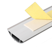 No.3 30mm/1.18 "H largeur extérieure en alliage d'aluminium câble goulotte solide électrique décoratif cordon de sol avec support adhésif