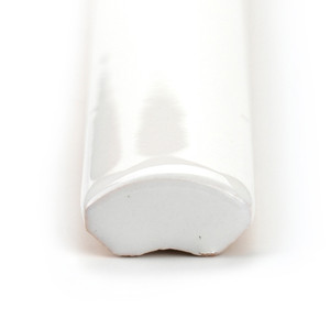 Piastrella Angolare Bianca Lucida 1x30 Cm Spessore 6 Mm Bordi Irregolari Finitura Lucida - Product Image 3