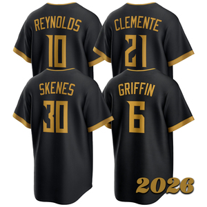 Camiseta de Béisbol City Connect 2026 para Hombre, Cosida, Paul Skenes, Konnor Griffin, Roberto Clemente, <span class=keywords><strong>Bryan</strong></span> Reynolds, Tallas S-3XL - Product Image 1