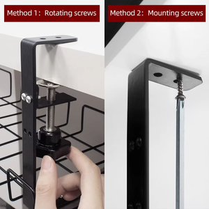 Estante debajo del <span class=keywords><strong>escritorio</strong></span> de alta calidad con tornillo para la gestión de cables Organizador de cables debajo del <span class=keywords><strong>escritorio</strong></span> Altura ajustable Aluminio Metal - Product Image 2