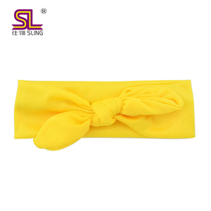 Diadema elástica suave para niña, Diadema con lazo de oreja de conejo para niños - Product Image 4