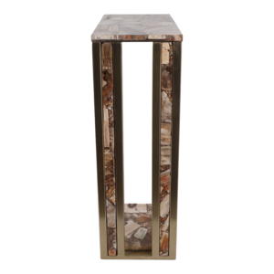 Tavolino in Legno Pietrificato, Tavolino Moderno per Camera da Letto, Comodino o Tavolino da Notte, Piccolo Tavolino per Bevande - Product Image 5