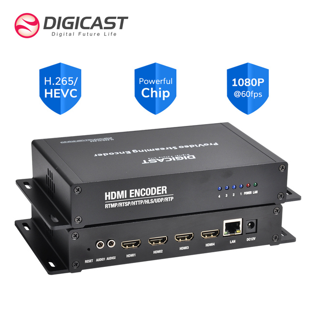 DMB 8904A EC Classic H.264 H.265 HD 4-Channel for Encoder HLS/RTMP/HTTP/RTSP/UDP Protocols HDCP Support Web-Based Management