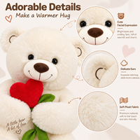Ours en peluche personnalisé tenant un cœur, peluche pour cadeau de demande en mariage et compagnon romantique
