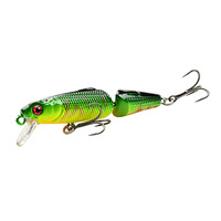 Leurre de pêche articulé multi-sections 2.6g 3.8g 6.5g 8g pour achigan, brochet et brochet d'eau douce, leurre dur articulé à action de nage large