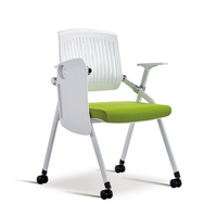 Chaises empilables en plastique pour usine, université, école, mobilier pliant, chaise de bureau pour salle de formation avec roulettes