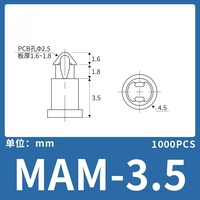 Entretoise isolante en nylon pour carte de circuit imprimé, forme d'avion, à clipser, 1,5-6 mm