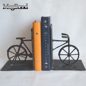 Sujetalibros de hierro fundido para bicicleta, escultura de Metal <span class=keywords><strong>negro</strong></span> única, figurita para decoración de mesa, sujetalibros para bicicleta, artesanía - Product Image 2
