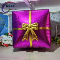 Boîte cadeau gonflable violette pour fête d'anniversaire, événement commercial, accessoire photo, décoration et présentation