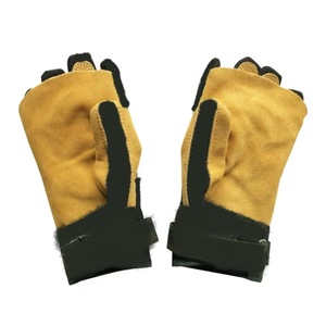 Gants d'escalade et de rappel en cuir de vachette double couche résistants à l'abrasion, pour la protection en alpinisme et escalade sur roche - Product Image 1