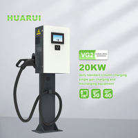 Borne de recharge murale pour véhicules électriques, colonne de charge rapide DC, norme nationale GB, 20 kW, commerciale, un seul pistolet, 80 A