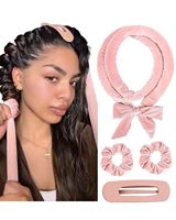 Boucles de bigoudi sans chaleur, boucles antidérapantes sans chaleur bande Satin soie bricolage boucles de cheveux sans chaleur