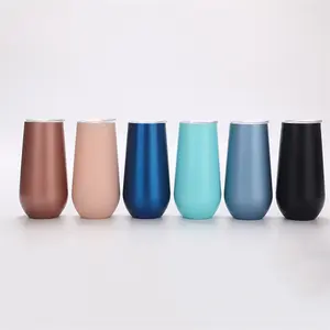 Mini Dubbele Muur Geïsoleerde Wijn Tumbler Cups Groothandel Kerst Mok Rvs Ei Vorm Koffiemok 6 Oz Reizen Yetys