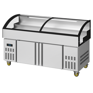 YINZHENG - Congelador Comercial de Acero Inoxidable para Mariscos, Mostrador de Exhibición de Pescado, Equipo de Refrigeración para <span class=keywords><strong>Supermercados</strong></span> - Product Image 1