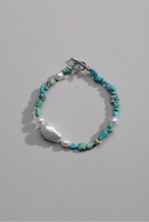 Bracelet vintage classique en perles turquoise menthe pour les occasions de mariage et de fête