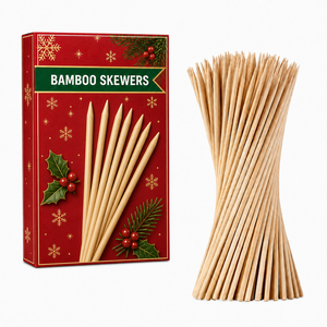 200 Palillos de Bambú de 6 Pulgadas para Aperitivos, Frutas, Kebabs, Cócteles y Bebidas, Hechos en China - Product Image 1