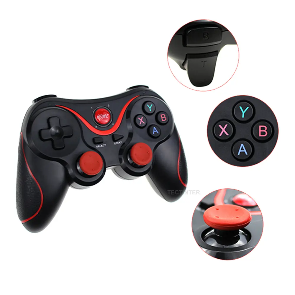 Wireless 3.0 Game Controller Terios T3/X3 For PS3/Android Smartphone Tablet PC With TV Box Holder T3+ Remote Support BT