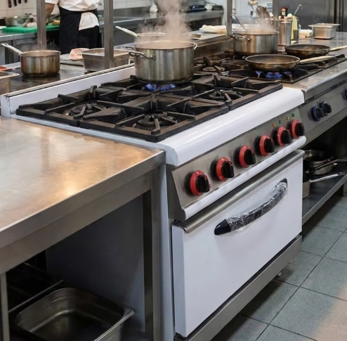 Ruitai 4-Head Gas & Electric Stove & Oven Stainless Steel High Energy Efficiency Energy Saving Integrated Molding Stove Body