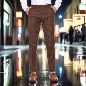 Edoor Wears Professional Custom Men's Casual Canvas <b>Trousers</b> Mid Waist Button Fly Cotton <b>Waterproof</b> Anti-Wrinkle Lightweight - Product Image 2