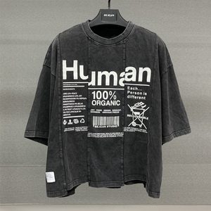 Streetwear Printed Graphic Tshirts Vintage Distressed t <b>Shirt</b> Manufacturer <b>Patchwork</b> Heavyweight Acid Wash Men's T-<b>shirt</b> - Product Image 1
