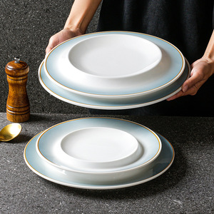 Xiangyuan <b>melamine</b> tableware <b>plates</b>, commercial imitation porcelain <b>plates</b>, hotel and restaurant creative concave <b>plates</b>, cold - Product Image 2