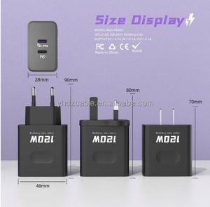 อะแดปเตอร์ชาร์จเร็ว 120W แบบ Dual USB Type C รองรับการชาร์จเร็วพิเศษ 120W Super Fast Charging Type-C PD สำหรับ iPhone 16 15 14 - Product Image 1