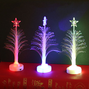 Creative <b>LED</b> Colorful Fiber Optic Christmas Tree <b>Mini</b> Luminous Slow Flash Night <b>Lights</b> for Easter Thanksgiving Holiday - Product Image 2