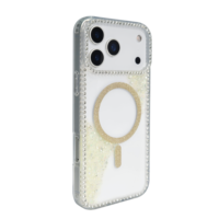 Coque de téléphone intégrale magnétique 360° en TPU+PC à paillettes diamantées pour iPhone 13-17 Pro Max et vente en gros