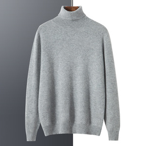 Áo len cao cổ nam cao cấp chất liệu len cashmere pha len dệt kim mùa đông, màu trơn sang trọng - Product Image 4