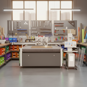 <span class=keywords><strong>Machine</strong></span> de découpe CNC robuste et polyvalente pour cartes de visite, avec couteau oscillant et découpe numérique automatique de contour 900 mm - Product Image 1