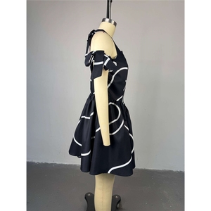 ZHEZHE модная 2025 летняя одежда продавец на бретельках милое платье с принтом элегантное Сексуальное мини ТРАПЕЦИЕВИДНОЕ платье без спинки - Product Image 4