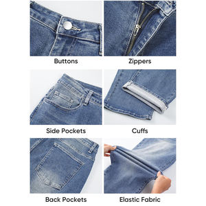 بنطلون جينز رجالي واسع الساق بتصميم عتيق متدرج اللون، بنطلون دنيم هيب هوب Y2K مغسول، ملابس الشارع الفضفاضة، بنطلون كاجوال - Product Image 6