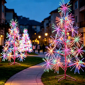 Arbres de Noël LED Starburst, éclairage décoratif extérieur avec lumières de feux d'artifice colorées pour la décoration des festivals et des places - Product Image 1