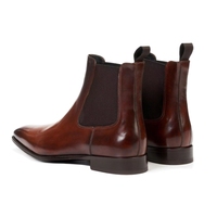 Sepatu Bot Pria Chelsea Kulit Sapi Asli Motif Butir, Warna Coklat Hitam, Desainer Terbaru Musim Dingin, Ukuran Besar 38-48, Tinggi Mata Kaki, Tahan Air, Awet