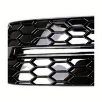 YW969 pour Audi A4B8 S4 08-12, cadre de phare antibrouillard en maille, grille inférieure, bande noire, grille inférieure en nid d'abeille, cadre de phare antibrouillard en maille