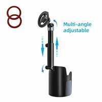 Support magnétique pour téléphone et tablette, réglable en hauteur, flexible, télescopique, rotation à 360 degrés, pour porte-gobelet de voiture