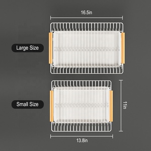 Égouttoir d'angle pour vaisselle, support de rangement gain de place pour <span class=keywords><strong>comptoir</strong></span> de cuisine, porte-assiettes et bols, organisation de rangement - Product Image 4