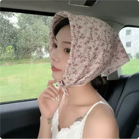 Op maat bedrukte katoenen vierkante doek draagbare decoratieve hoofdsjaal stof bandana buiten bijpassende portretfotografie cadeaudoos ornament